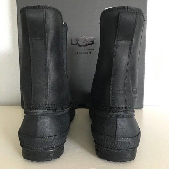 Ugg Australia Romosa Waterproof‎ Black Leather Rubber Duck Boots New Men’s 7 main image 6